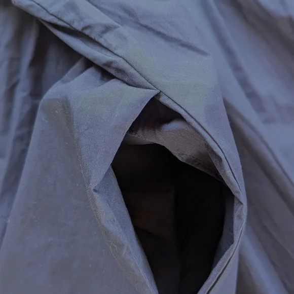 Quince Organic Cotton Navy Sleeveless Maxi Dress Smocked Back Sz L NWT - Picture 9 of 11